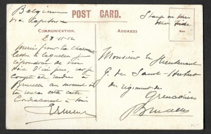 Rhodesia 1912 postcard of Victoria Falls with One Penny Double Head with Victoria Falls skeleton postmark - Image 2
