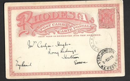 Northern Rhodesia 1906 HG11 sent from Abercorn via Fort Jameson to Essex