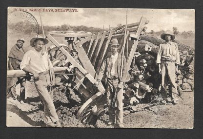 Northern Rhodesia 1910 postcard of Wagon Crash in the early days of Rhodesia by G.C.Brown