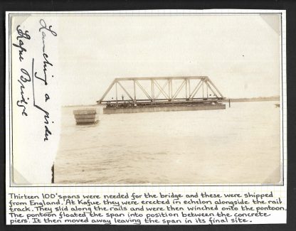 Northern Rhodesia real photo pnused postcard of Kafue Bridge construction