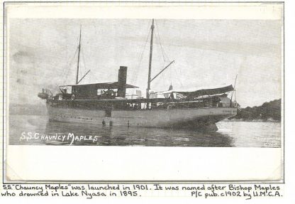 BCA/Nyasaland Lake Nyasa Missionary Transport postcard of SS Chauncy Maples