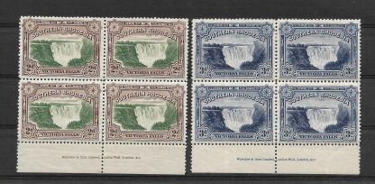 Southern Rhodesia 1932 Victoria Falls Imprint Blocks SG 29/30 unmounted mint