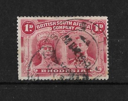 Rhodesia Double Head One Penny with a GUTU blank after day (DC) postmark