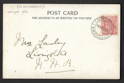 Northern Rhodesia 1906 postcard 'Bringing in a Lion Killed at Livingstone' - Image 2