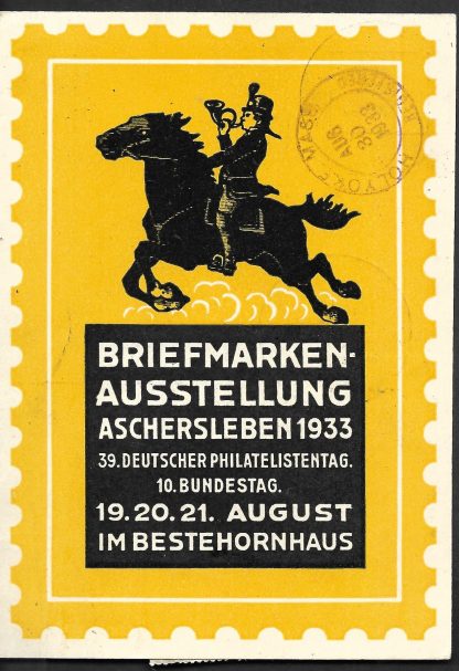 Germany 1933 Catapult Mail from the Liner Bremen uprated card - Image 2