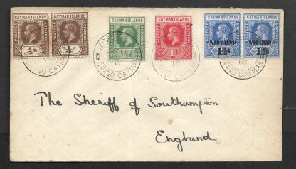 Cayman Islands 1918 GV cover to England