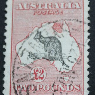 Australia 1929 Kangaroo Two Pounds small multiple watermark with flaw used