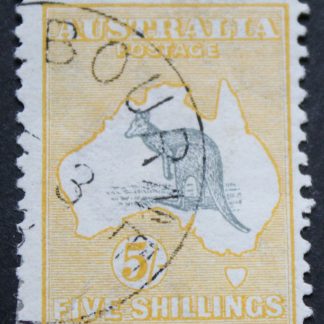 Australia 1913 Five Shillings Kangaroo first watermark with CTO cancel DE 3 13 used
