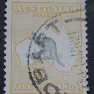 Australia 1918 Five Shillings Kangaroo third watermark SG 42 used