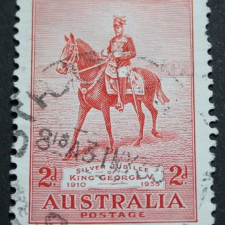 Australia 1935 George V Silver Jubilee Two Pence with retouch BW 166(2)ha used