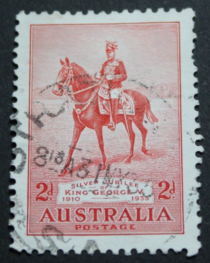 Australia 1935 George V Silver Jubilee Two Pence with retouch BW 166(2)ha used