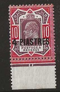 British Levant 1911 EVII Four Piastres overprint SG 31a mint