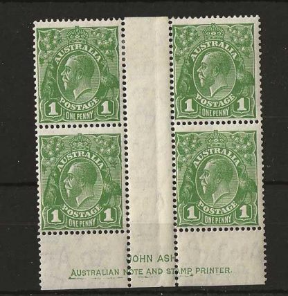 Australia 1931 GV One Penny Imprint block SG 125 mint