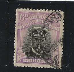 Rhodesia Admiral Die IIIB Six Pence plated copy plate 8 State 1 Frame Plate 6374 pos 34 used