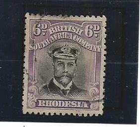 Rhodesia Admiral Die IIIB Six Pence plated copy plate 8 State 2 SG 266 Frame Plate 6374 used