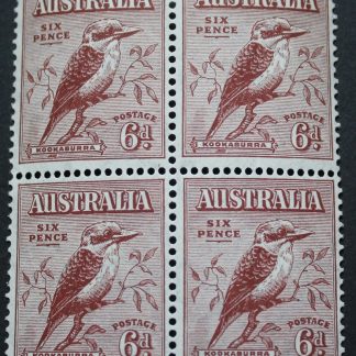 Australia 1932 Six Pence Kookaburra block SG 146 mint
