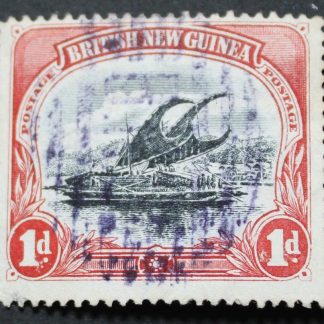 Papua/British New Guinea 1901 One Penny with a purple BNG postmark