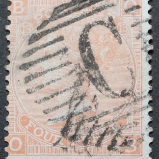 Great Britain 1872 QV Four Pence plate 13 used in Constantinople SG Z92