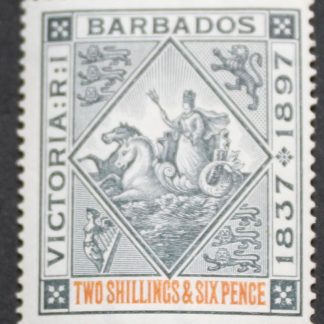 Barbados 1892 QV Two Shillings and Six Pence SG 114 mint