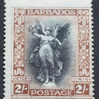 Barbados 1920 Victory Two Shillings (wmk Crown left of CA) SG 210w mint