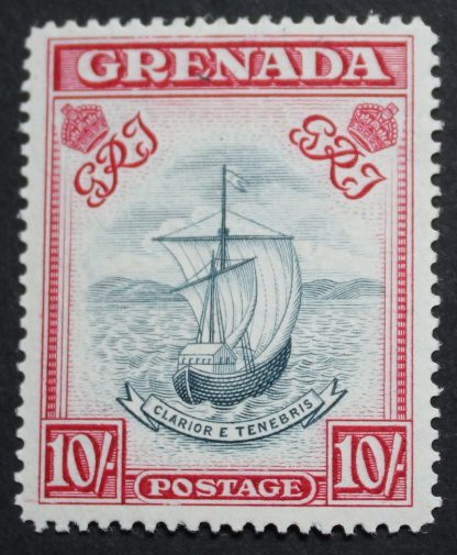 Grenada 1943 GVI Ten Shillings p14 SG 163b mint