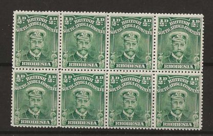 Rhodesia Admiral Half Penny block SG 186 unmounted mint