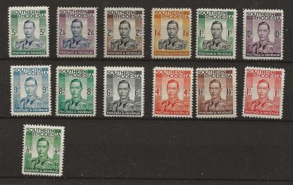 Southern Rhodesia 1937 GVI set SG 40/52 unmounted mint