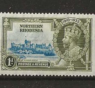 Northern Rhodesia 1935 GV Silver Jubilee One Penny Dot by Chapel SG 18g mint