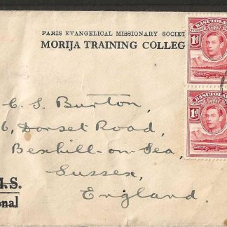 Basutoland 1944 Paris Evangelical College censored cover to UK