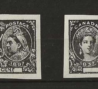 Canada 1897 QV Jubilee Half Cent Plate Two Erasmus Oneglia forgeries
