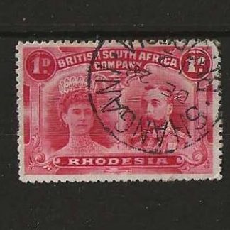 Rhodesia Double Head One Penny with a SHANGANI wide year (SC) postmark