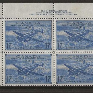Canada 1942 GVI Seventeen Cents Air Imprint corner block SG S14 unmounted mint