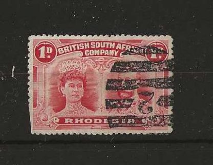 Rhodesia Double Head One Penny with Barred Oval code 2 Port Elizabeth South Africa postmark