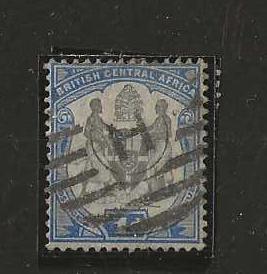BCA/Nyasaland 1896 QV One Penny Arms with a Barred Oval H postmark