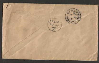 Southern Nigeria 1908 EVII Halfpenny pair on cover to UK with UYO postmark - Image 2