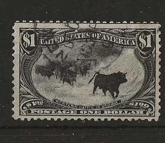 United States 1898 Trans-Mississippi Exposition One Dollar Cattle in Storm fine used