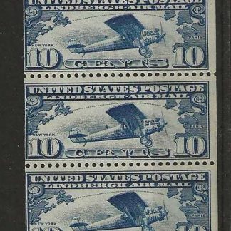 United States 1927 Air Lindbergh Transatlantic Flight Ten Cents booklet pane unmounted mint