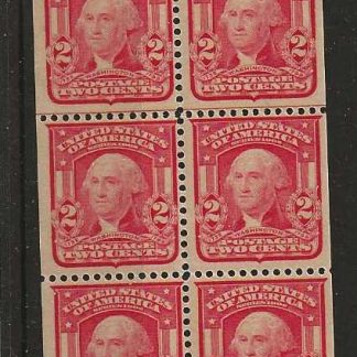 United States 1903 Two Cents booklet pane SG 326ea mint