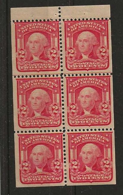 United States 1903 Two Cents booklet pane SG 326ea mint