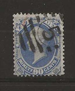 United States 1873 Officials Ninety Cents Navy SG O224 good used
