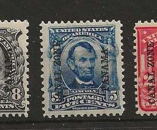 United States 1904 opt Canal Zone five values SG 4/8 unmounted mint