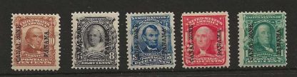 United States 1904 opt Canal Zone five values SG 4/8 unmounted mint