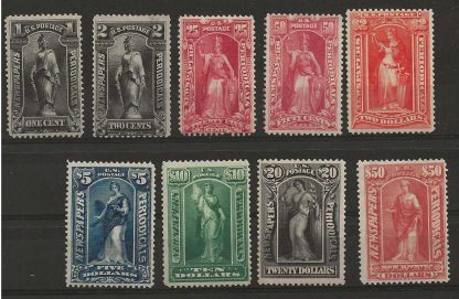 United States 1895 Newspaper stamps SG N291/N301 mounted mint