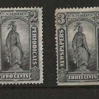 United States 1895 Newspaper Stamps SG N180/181 mint no gum