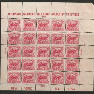 United States 1926 international Philatelic Exhibition Sheet SG MS645 unmounted mint