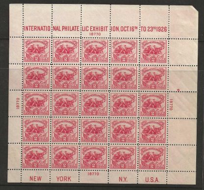 United States 1926 international Philatelic Exhibition Sheet SG MS645 unmounted mint