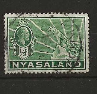Nyasaland GV Halfpenny Leopold with Mkhoma single circle postmark