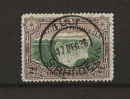 Southern Rhodesia 1926 Two Pence Victoria Falls with TULI DC postmark