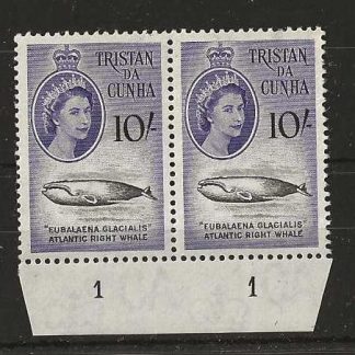 Tristan Da Cunha1960 QEII Ten Shillings plate pair SG 41 unmounted mint