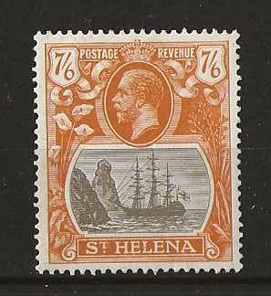 St Helena 1922 GV Seven Shillings and Six Pence SG 111 mounted mint